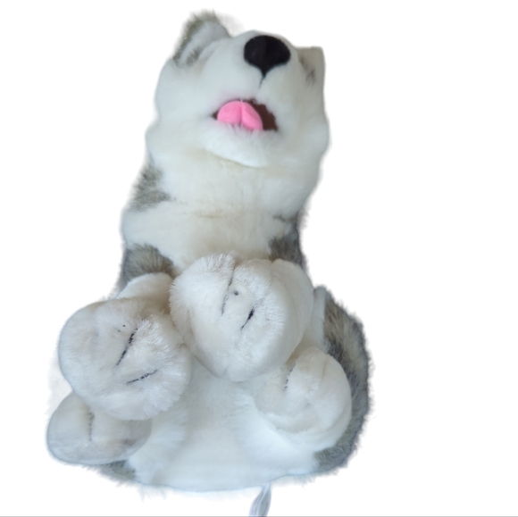 Siberian Husky Stuffed Dog Toy Animal Gray White - Picture 8 of 9